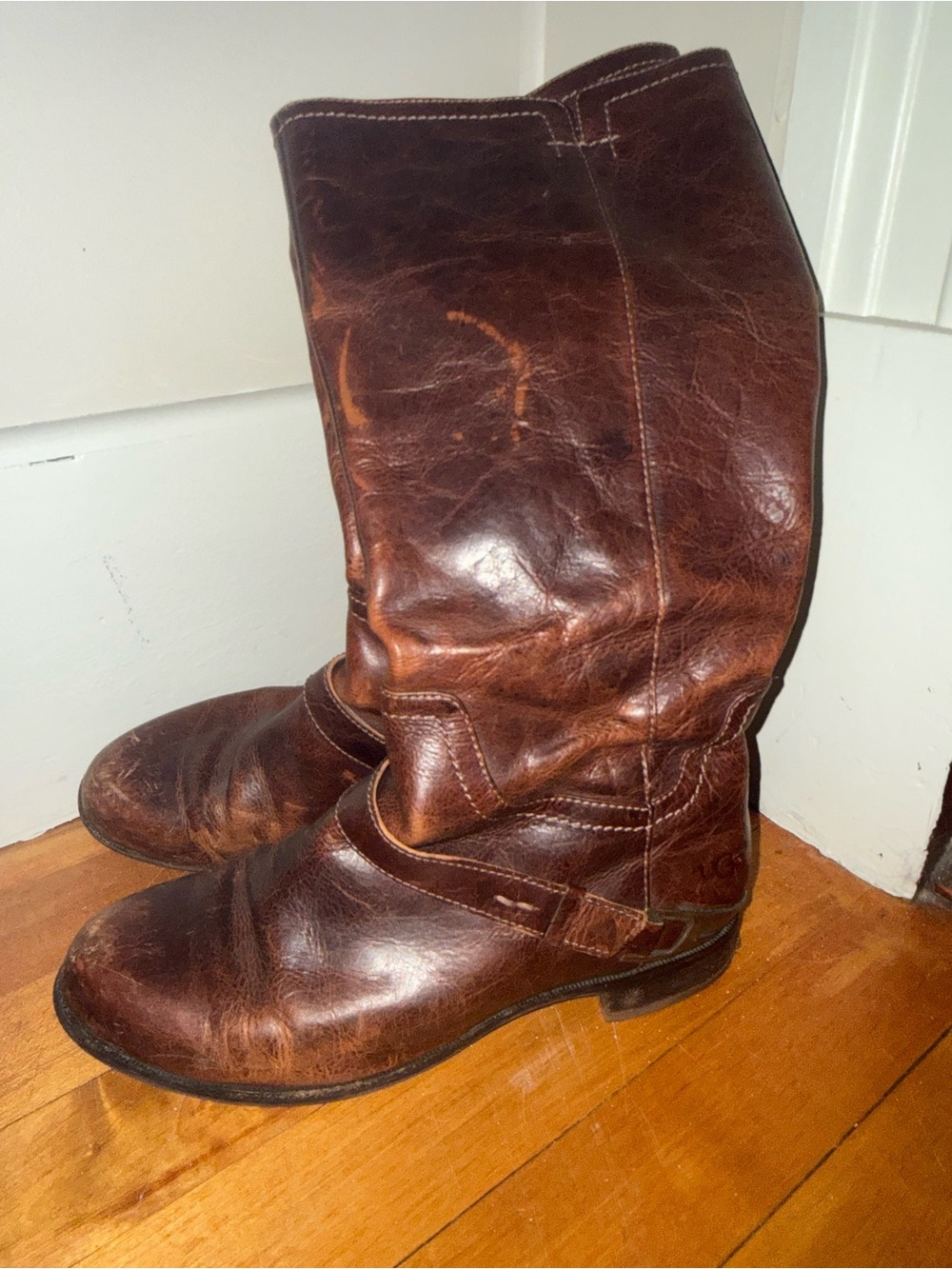 UGG Australia Channing II brown leather riding boots